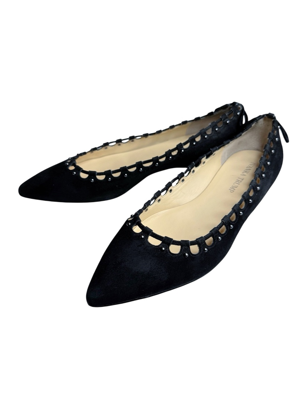 Ivanka Trump Suede Black Pointed Flat
